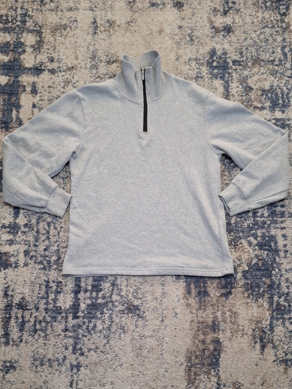 Allen Oliver Men's Gray Fleece Quarter Zip Pullover Sweater Size S